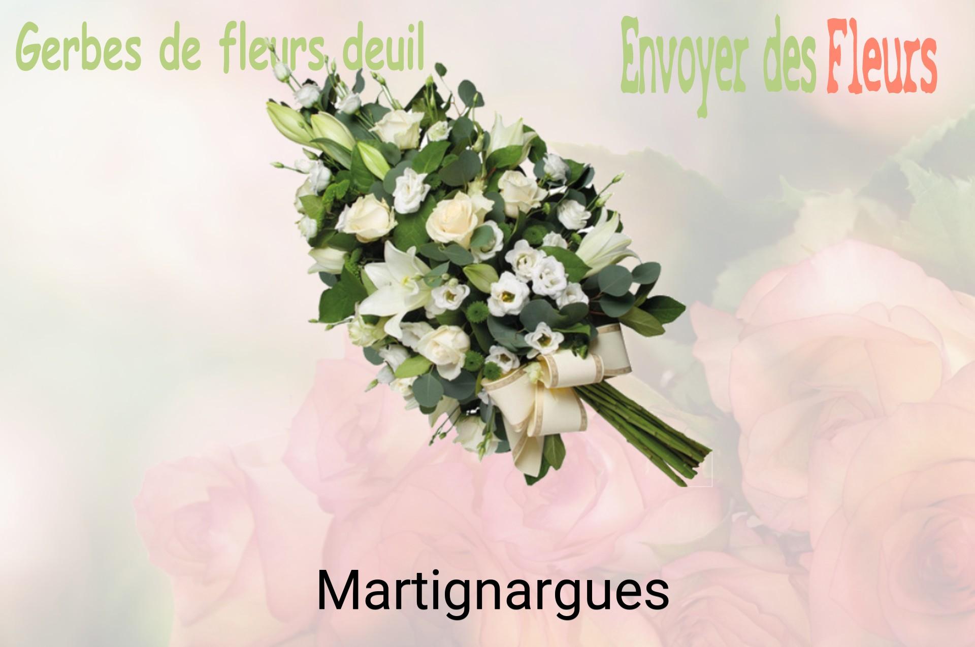 Gerbe de fleurs de deuil livrée à Martignargues